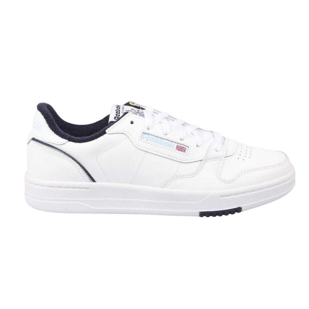 Reebok Mens Leather Court Trainers / White/Navy